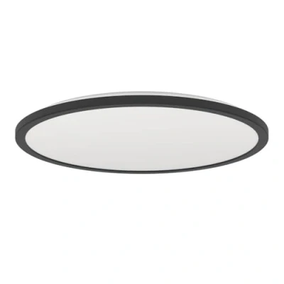 Afbeelding van EGLO connect.z Smart Home Rovito Z led badkamerplafondlamp, ZigBee, app en spraakbediening, Alexa, warm wit/koud wit, RGB, dimbare plafondlamp, zwart, IP44, Ø 50 cm