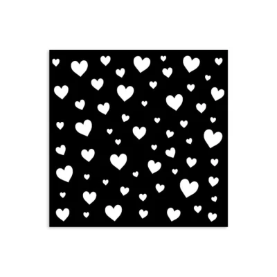 Afbeelding van Stamperia Timeless Thick Stencil 12x12cm Hearts (KSTDS42)