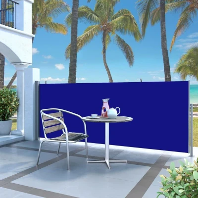 Afbeelding van Windscherm uittrekbaar 140x300 cm blauw