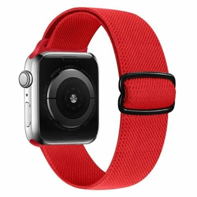 Afbeelding van Apple Watch Solo Loop Nylon bandje Rood Geschikt voor 38mm / 40mm 41mm
