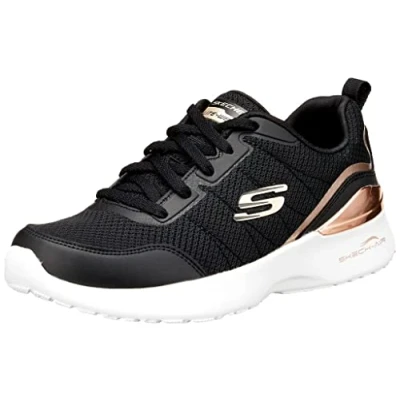 Afbeelding van Skechers Skech AIR Dynamight Sneakers laag, Dames, Maat: 39, Black/rose gold Imitatieleer/ textiel