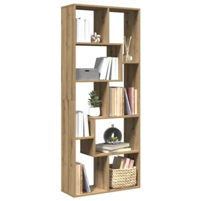 Image de vidaXL Étagère séparatrice de pièce chêne artisanal 67x25x161,5 cm858083