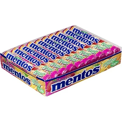 Afbeelding van Mentos Fruit, kauwsnoepjes met vruchtensap 20 stuks van 38 g (in totaal 760 g)