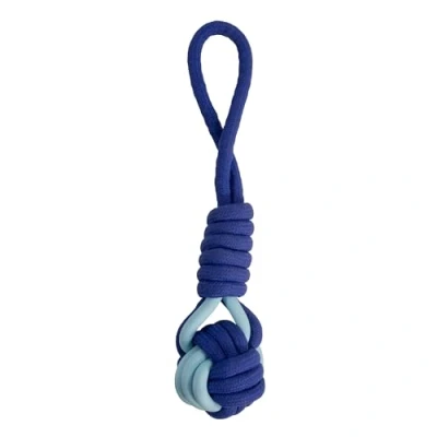 Afbeelding van Battersea touw / rubber tug blauw
