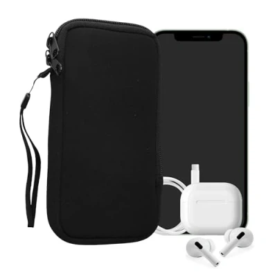 Afbeelding van kwmobile telefoontasje universeel geschikt voor XL 6,7/6,8&quot; smartphones 17,2 x 8,4 cm Hoesje met rits en polslusje In zwart