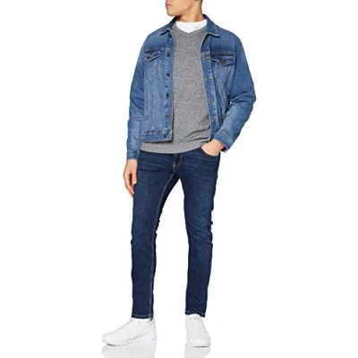 Image de JACK &amp; JONES Pull en Maille Col V, Navy Blazer 1, S