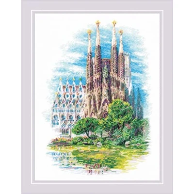 Afbeelding van Borduurpakket Riolis SAGRADA FAMILIA Heilige Familie telpatroon om zelf te borduren