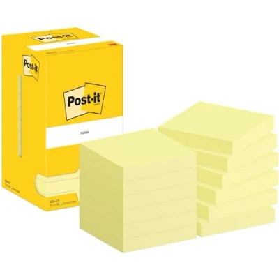 Afbeelding van Post It Notes, 100 vel, ft 76 x mm, geel, pak van 12 blokken memoblok