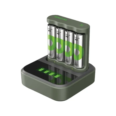 Afbeelding van GP ReCyko Batterijlader (USB) B421 4 slot incl. x AA 2100 mAh + Docking Oplaadbare batterijen Batterij oplader