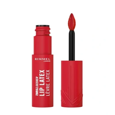 Afbeelding van Rimmel Thrill Seeker Lip Latex, 400 Red, vloeibare lippenstift, lipgloss, hyaluronzuur, zachtheid en glans, hydratatie, vitamine E, aloë vera 6 ml