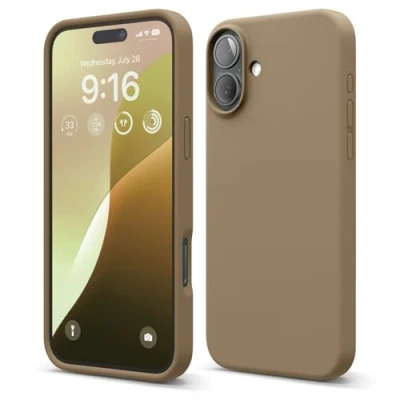 Afbeelding van elago Compatibel met iPhone 16 Plus hoesje, hoogwaardige vloeibare siliconen hoes, volledige beschermhoes, schokbestendig, slanke telefoonhoes