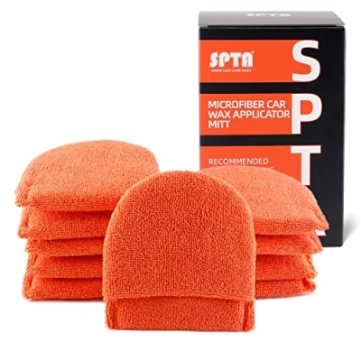Image de Tampon de polissage, SPTA 10 Pcs Microfibres applicateur Tampons nettoyage voiture Éponge polissage Épilation Pad Kit pour et