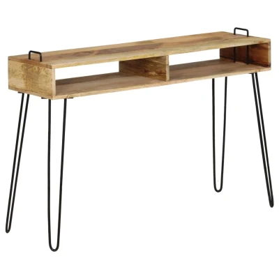 Afbeelding van Wandtafel 115x35x76 cm massief mangohout