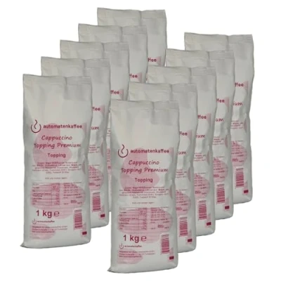 Afbeelding van Cappuccino Topping Premium 10 x 1000 g Melkpoeder compatibel met koffiemachines 70% melk