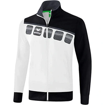 Afbeelding van Erima 5 C presentatiejack wit/zwart/donkergrijs 34 / M
