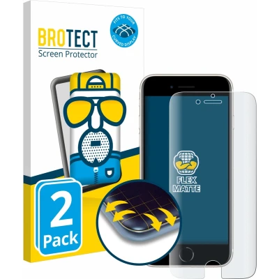Afbeelding van BROTECT Volledige bedekking Matte Scherm Beschermer (2 Stuk, Apple iPhone SE), Smartphone beschermfolie, Grijs