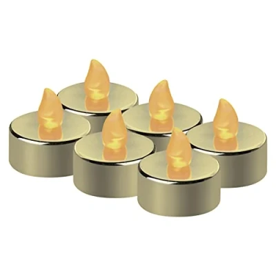 Afbeelding van EMOS DCCV13 Set van 6 vlamloze led theelichtjes met flikkerend effect, decoratie voor Kerstmis, kerstboom, Allerheiligen, IP20, binnen, batterij, warm wit