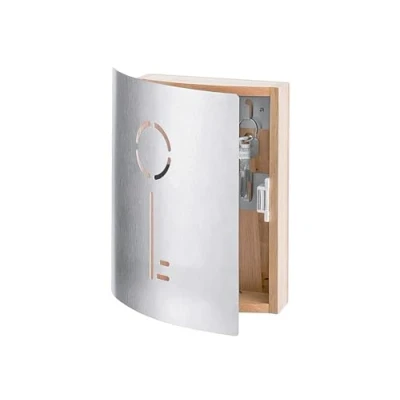 Image de Zeller 13845 armoire à clés en hetre/inox, 21,5 x 5,5 24,5 cm