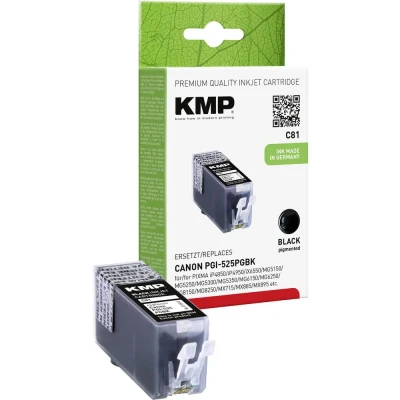 Afbeelding van KMP Inktcartridge vervangt Canon PGI 525PGBK Compatibel Zwart C81 1513,0001