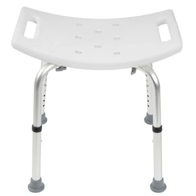 Afbeelding van KARAT Douchekruk, in hoogte verstelbaar van 40 tot 54 cm, maximale belasting 136 kg, antislip en stabiele douchezitting, rubberen poten aluminium frame (Noah Plus)