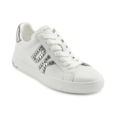 Afbeelding van DKNY Abeni LACE UP ON Sneakers laag, Dames, Maat: 37, White/nickel Leer