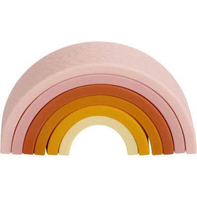 Afbeelding van Siliconen regenboog stapelspeelgoed: sunset A Little Lovely Company