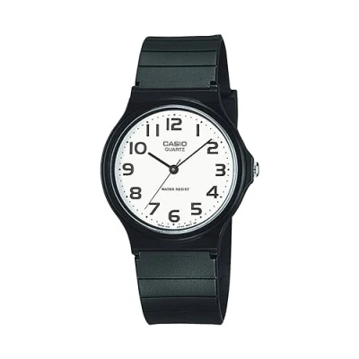 Afbeelding van Casio Heren MQ24 7B2 met zwarte harsband, Witte wijzerplaat, Analoog
