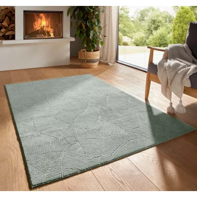 Afbeelding van Zacht Vloerkleed Fuzz Leaf Groen 50x80 Cm