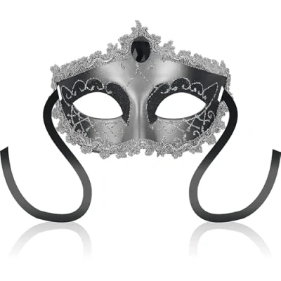 Afbeelding van Ohmama Masks Black Diamond Eyemask Grey BDSM Unisex Fetish Mask Bondage