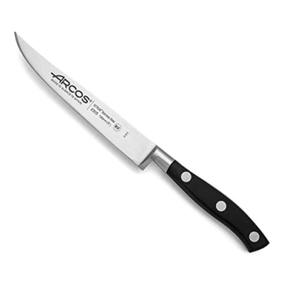 Afbeelding van ARCOS 130 mm steakmes van nitrum roestvrij staal en lemmet, professioneel keukenmes voor het snijden een groot aantal levensmiddelen, ergonomische handgreep polyoxymethyleen POM, serie