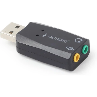 Afbeelding van Externe USB geluidskaart naar 2x 3.5 kleine Jack microfoon en koptelefoon aansluiting Virtus Plus