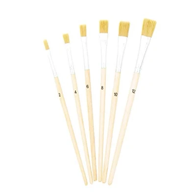 Afbeelding van TSI 49108 set van 6 schoolborstels met borstelharen 2, 4, 6, 8, 10, 12