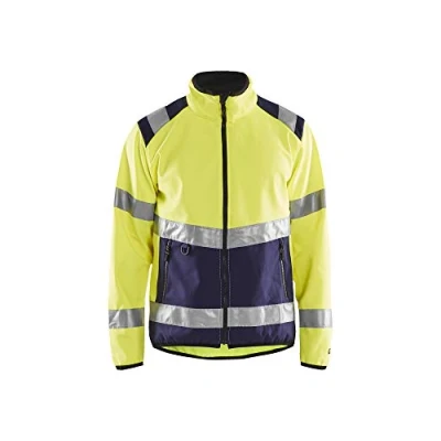 Afbeelding van Blaklader 4877 Reflecterende Softshell Werkjas Geel/Marineblauw