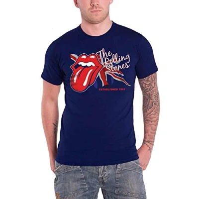 Afbeelding van The Rolling Stones Lick Flag Heren T shirt M Blauw