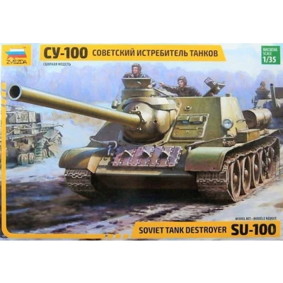 Afbeelding van Zvezda Soviet S.p.gun Su 100 (Zve3688) modelbouwsets, hobbybouwspeelgoed voor kinderen, modelverf en accessoires