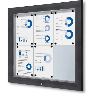 Afbeelding van Vergrendelbaar Notitiebord Outdoor SCT 6x A4 Antraciet Syna SCT6XA4PHC7016JS Horeca &amp; Professioneel