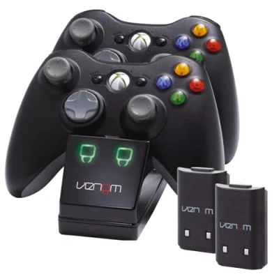 Afbeelding van Station de charge 2 packs batteries inclus pour Xbox 360 noir