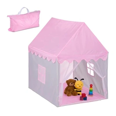 Afbeelding van Relaxdays speeltent huisje roze speelhuisje binnen kindertent met tas kinderkamer