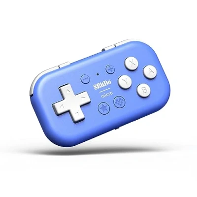 Image de 8Bitdo Micro Bluetooth Gamepad Pocket sized Mini Controller for Switch, Android, and Raspberry Pi, Support Keyboard Mode (Blue)