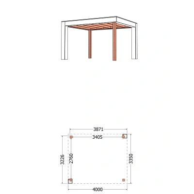 Afbeelding van Trendhout Zadeldak XL Buitenverblijf 525x380 cm Vrijstaande overkapping Douglashout