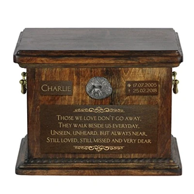 Afbeelding van Persoonlijke urn hond voor Bichon Frise met gravure hondenas.