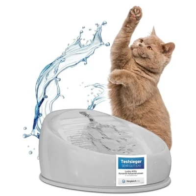 Afbeelding van Grijs Lucky Kitty Keramische Drinkfontein 1,5 l