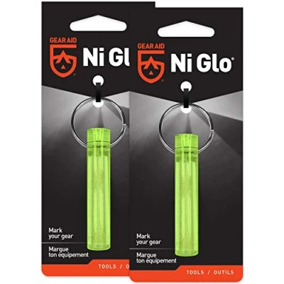 Afbeelding van Gear Aid Ni Glo 5,1 cm unisex lichtgevende sleutelhanger voor kamperen, duiken en nachtvissen, geel,