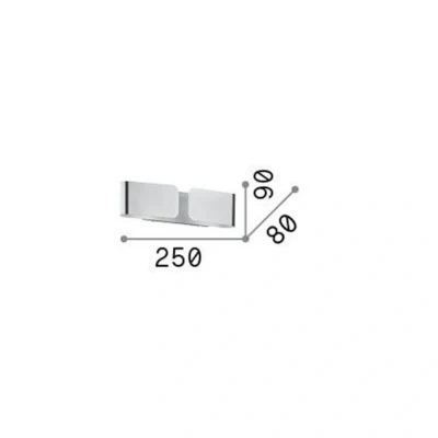 Afbeelding van Ideal Lux Clip wandlamp, goudkleurig, metaal, breedte 25 cm