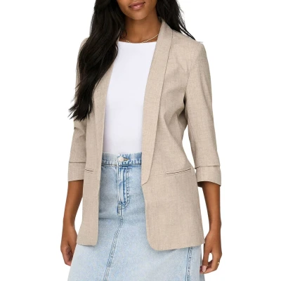 Afbeelding van ONLY Onlelly 3/4 LIFE Blazer, Dames, Maat: 36, White pepper melange
