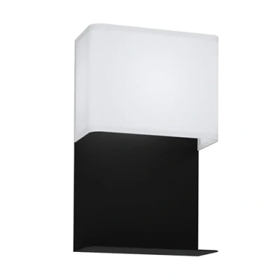 Afbeelding van wandlamp Galdakao zwart/wit Zwart Staal EGLO