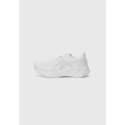 Afbeelding van Asics Novablast 5 Hardloopschoenen voor op de weg, Heren, Maat: 47, White/piedmont grey Textiel