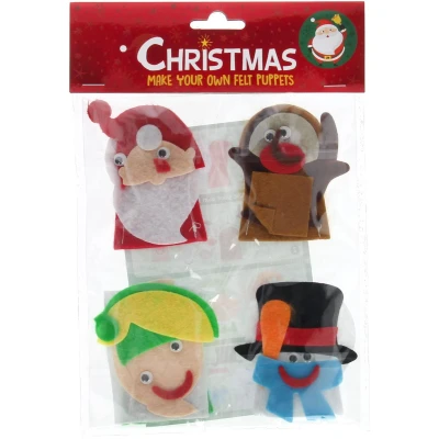 Afbeelding van Maak je eigen Vilten Vingerpoppen Kerst, 4st.