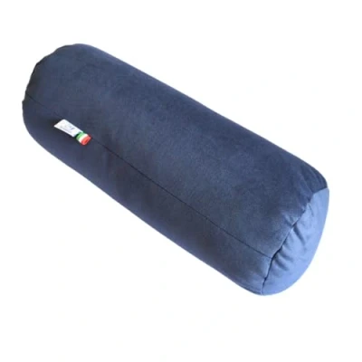 Afbeelding van GM Cilindrisch nekkussen voor nek, rug en benen, 40 x 15 cm, gemaakt in Italië, met bekleding van water vlekbestendige stof, blauw