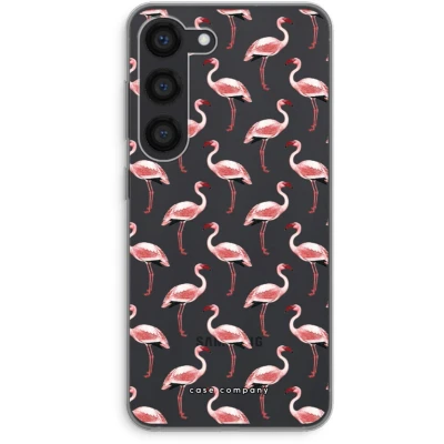 Afbeelding van Case Company® hoesje geschikt voor Samsung Galaxy S23 Flamingo Soft Cover Telefoonhoesje Bescherming aan alle Kanten en Schermrand